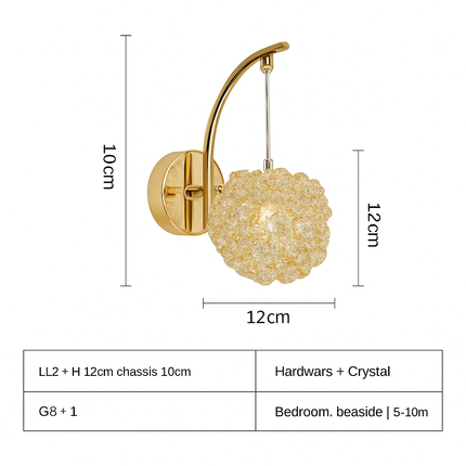 Applique murale de luxe en cristal style français pour intérieur élégant — LZ4X9T2