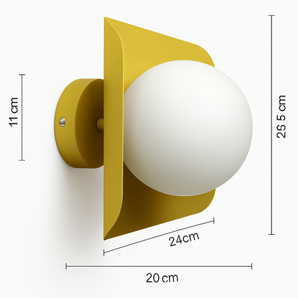Applique murale LED minimaliste avec boule blanche colorée — LZ4X9P2