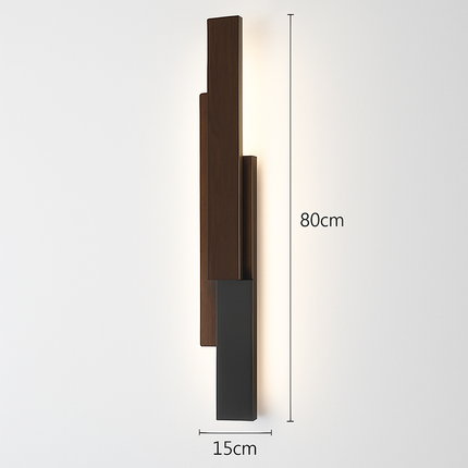 Applique murale bois noyer télécommandée