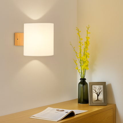 Applique murale LED en bois et verre pour intérieur nordique — LZ4X9T1