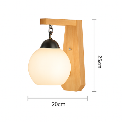 Applique murale LED en bois et verre pour intérieur nordique — LZ4X9T1
