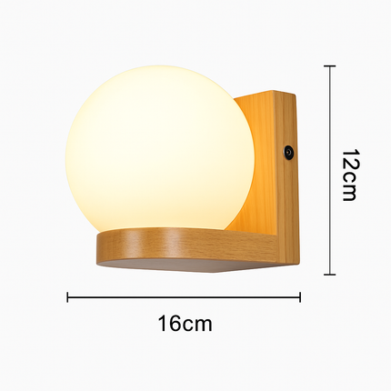 Applique murale LED en bois et verre pour intérieur nordique — LZ4X9T1