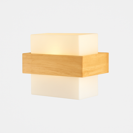 Applique murale LED en bois et verre pour intérieur nordique — LZ4X9T1
