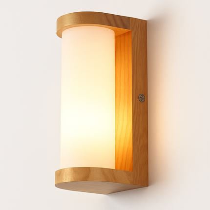 Applique murale LED en bois et verre pour intérieur nordique — LZ4X9T1