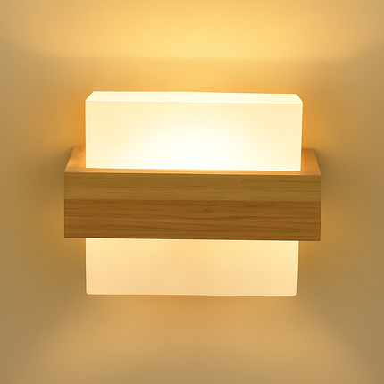 Applique murale LED en bois et verre pour intérieur nordique — LZ4X9T1