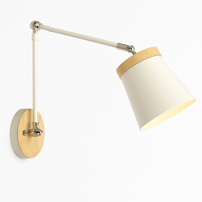 Applique murale LED à bras articulé en métal et bois — LZ4XJ9