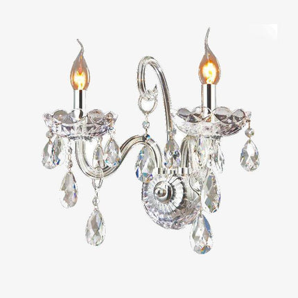Applique murale chromée avec cristaux et lampes bougies — LZ7XQ2