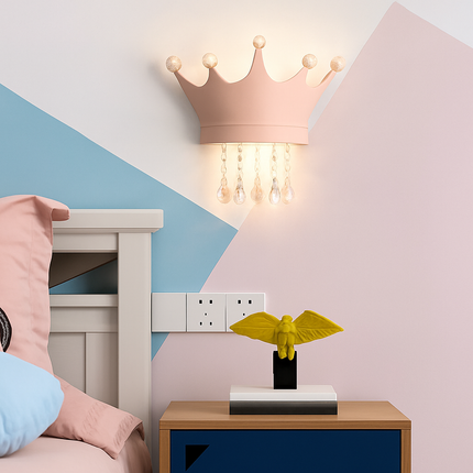 Applique murale enfant en résine avec couronne créative et cristal — LZ4X9T