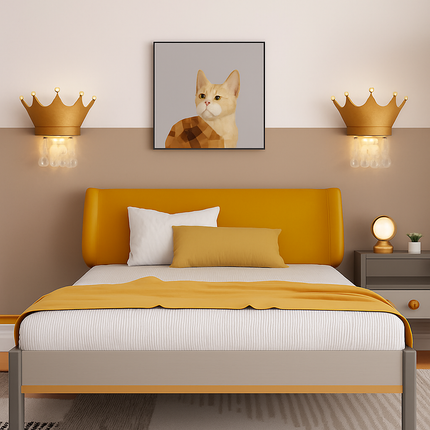Applique murale enfant en résine avec couronne créative et cristal — LZ4X9T