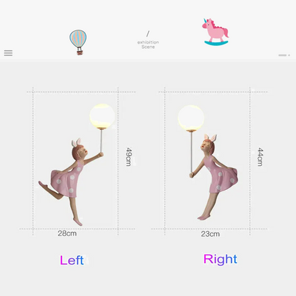 applique murale créative 3d pour fille abat-jour lune pour crèche