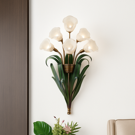 Applique murale décorative fleurs et feuilles style pastoral européen — LZ4X9JQ