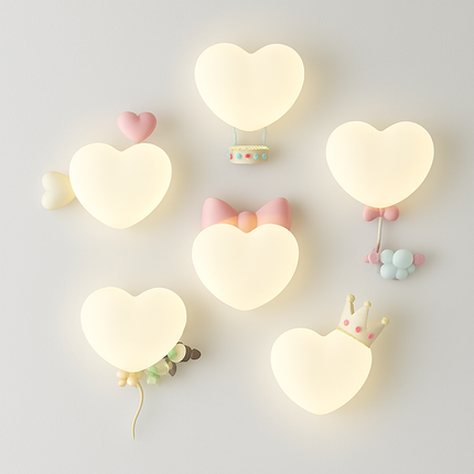 Applique murale créative en forme de couronne et cœur pour enfants — LZ4M9X2