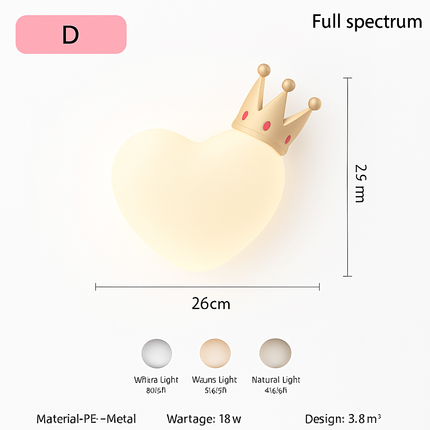 Applique murale créative en forme de couronne et cœur pour enfants — LZ4M9X2