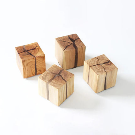 Applique murale cube créatif en bois massif avec LED fait main — LZ4X9QJ