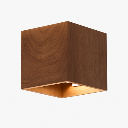 Applique murale cube en bois et métal avec LED intégrée — LZ4X9T