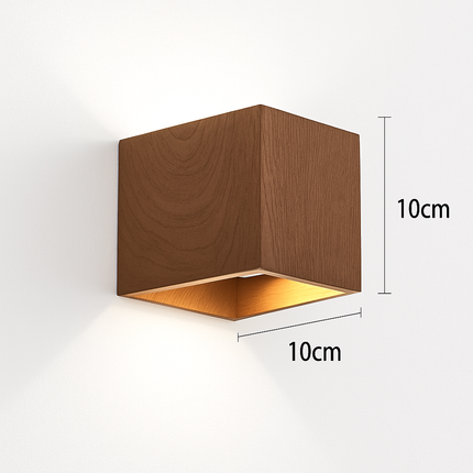 Applique murale cube en bois et métal avec LED intégrée — LZ4X9T