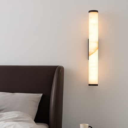 Applique murale cylindrique en marbre naturel et laiton — LZ4X9T2