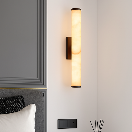 Applique murale cylindrique en marbre naturel et laiton — LZ4X9T2