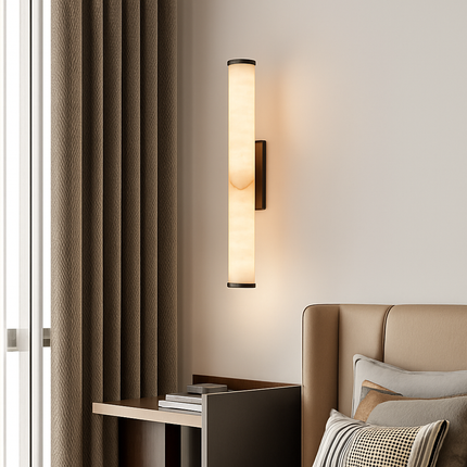 Applique murale cylindrique en marbre naturel et laiton — LZ4X9T2