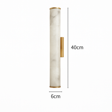 Applique murale cylindrique en marbre naturel et laiton — LZ4X9T2