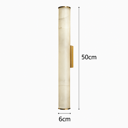 Applique murale cylindrique en marbre naturel et laiton — LZ4X9T2