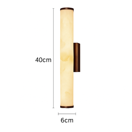 Applique murale cylindrique en marbre naturel et laiton — LZ4X9T2