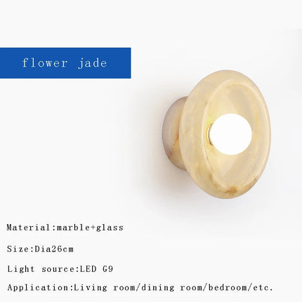 applique murale de luxe moderne en jade led pour hôtel et villa