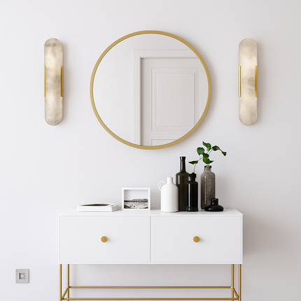 Applique murale cylindrique effet marbre design Aïda — LZ4G7X2