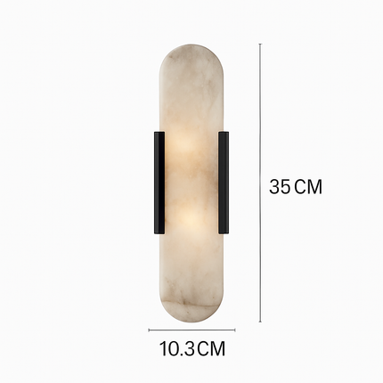 Applique murale cylindrique effet marbre design Aïda — LZ4G7X2