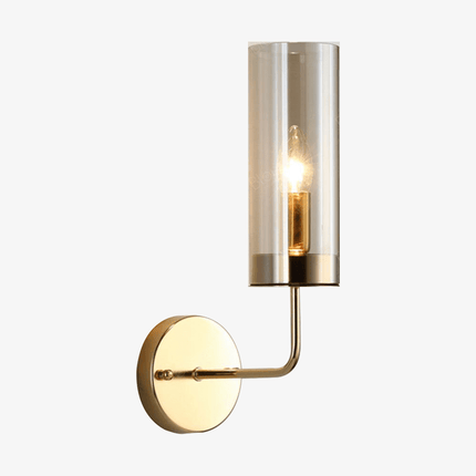 Applique murale cylindrique en verre avec base dorée — LZ4Q7M9