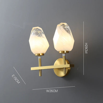 Applique murale en verre et cuivre doré pour intérieur design — LZ4X9T