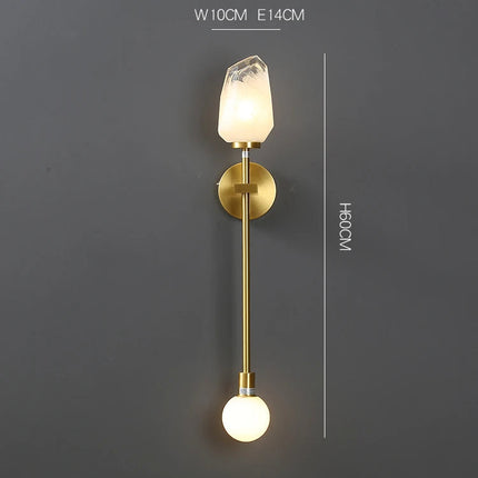 Applique murale en verre et cuivre doré pour intérieur design — LZ4X9T