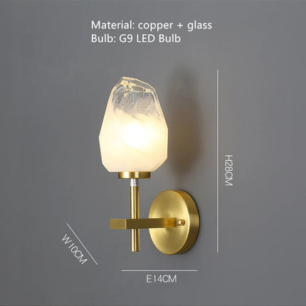 Applique murale en verre et cuivre doré pour intérieur design — LZ4X9T