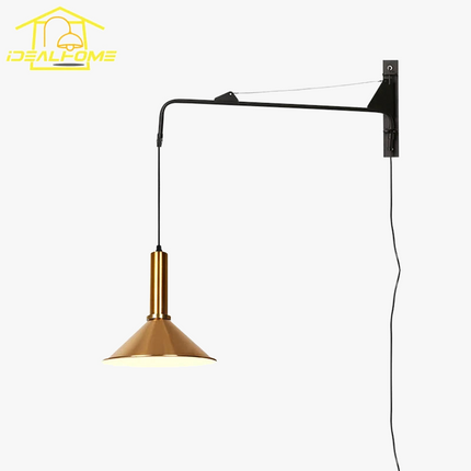 Applique murale industrielle à bras pivotant pour intérieur moderne — LZ4X9T2