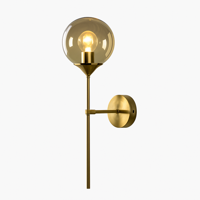Applique murale LED avec bras doré et globe en verre design — LZ4N7Q2