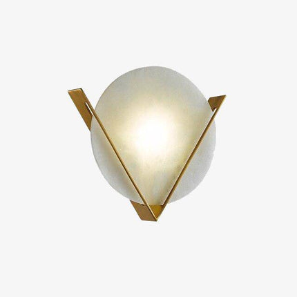 Applique murale LED design avec cercle marbre et triangle doré — LZ4X9P2