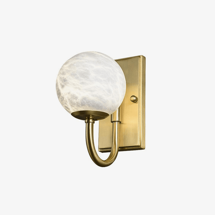 Applique murale LED design avec tige dorée arrondie et globe blanc — LZ4X9T1