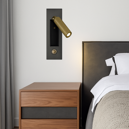 Applique murale carrée avec liseuse LED intégrée — LZ4X9T2