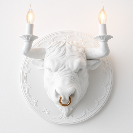 Applique murale tête de taureau avec éclairage LED style nordique — LZ4X9P2