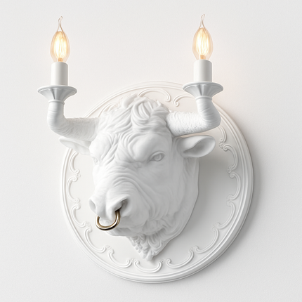 Applique murale tête de taureau avec éclairage LED style nordique — LZ4X9P2