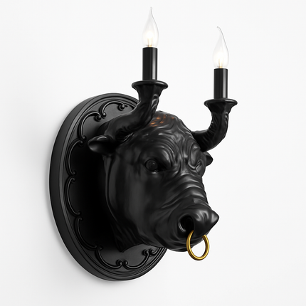 Applique murale tête de taureau avec éclairage LED style nordique — LZ4X9P2