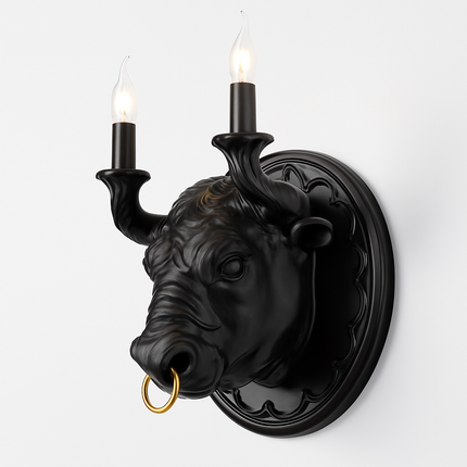 Applique murale tête de taureau avec éclairage LED style nordique — LZ4X9P2