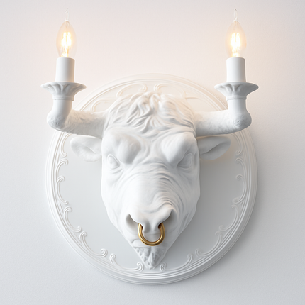 Applique murale tête de taureau avec éclairage LED style nordique — LZ4X9P2