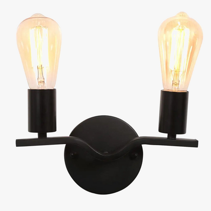 Applique murale double tête en bois et fer style loft — LZ4X9P2