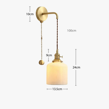 Applique murale LED en céramique dorée avec fil ajustable — LZ4F9XQ