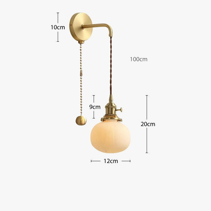 Applique murale LED en céramique dorée avec fil ajustable — LZ4F9XQ