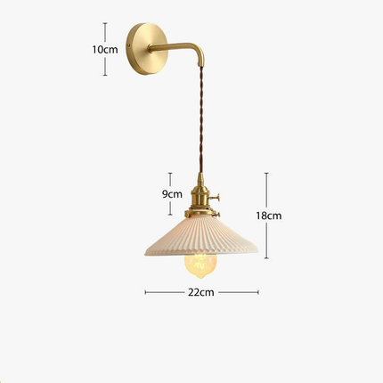 Applique murale LED en céramique dorée avec fil ajustable — LZ4F9XQ