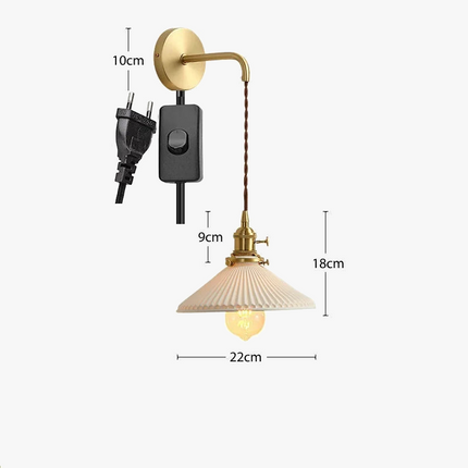 Applique murale LED en céramique dorée avec fil ajustable — LZ4F9XQ