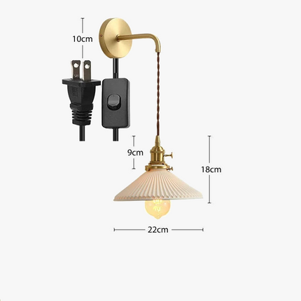 Applique murale LED en céramique dorée avec fil ajustable — LZ4F9XQ