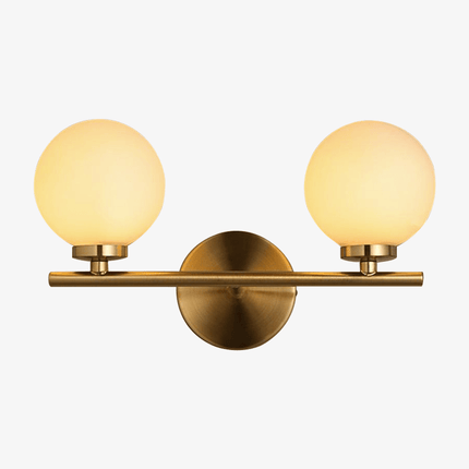 Applique murale dorée avec une ou deux boules lumineuses — LZ4F9X2